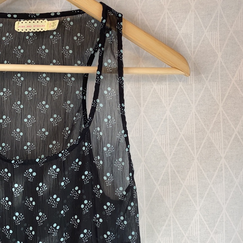 2/$30 Sheer Ruffle Pattern Tank - Picture 2 of 6